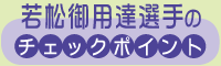 若松御用達選手のチェックポイント
