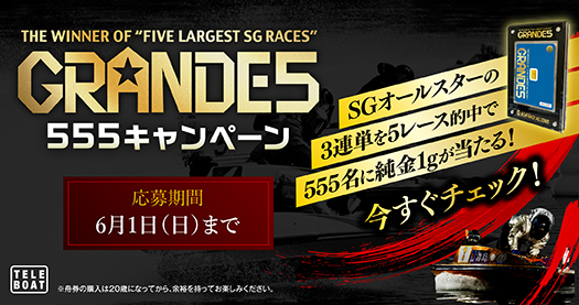 【テレボート会員限定】GRANDE5　555キャンペーン　開催中！