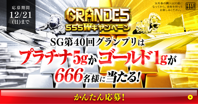 【テレボート会員限定】GRANDE5 555Wキャンペーン　開催中！