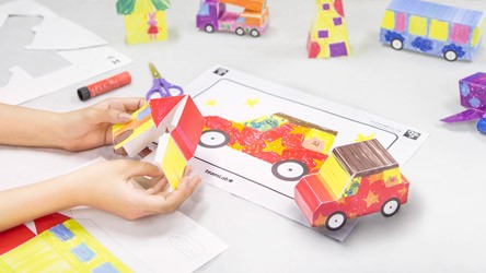 お絵かきタウンペーパークラフト