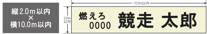 統一規格サイズ　縦2.0m以内×横10.0m以内